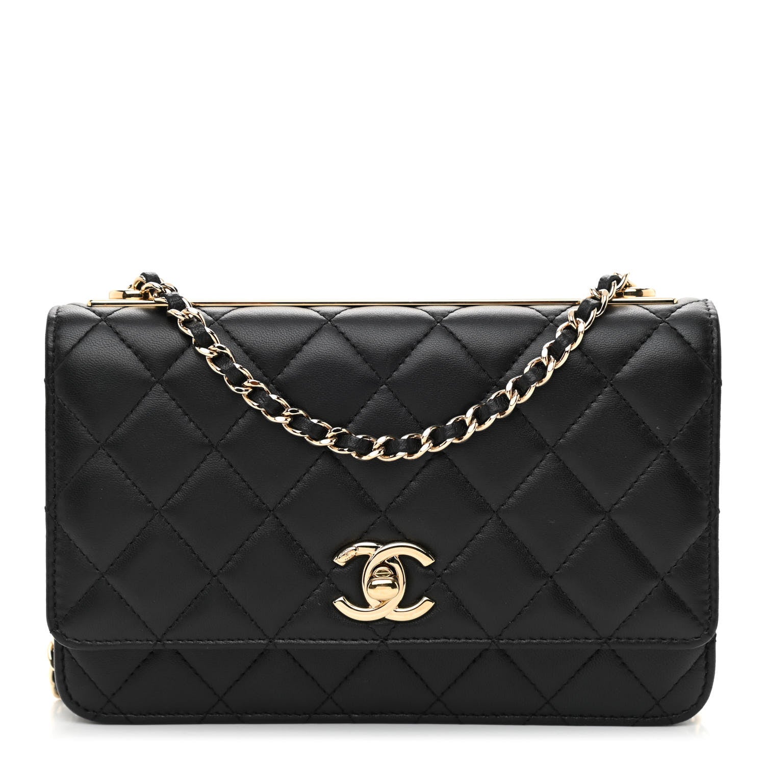 Chanel Lambskin Quilted Trendy CC Wallet On Chain WOC Black 1 of 11