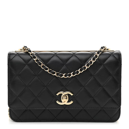 Chanel Lambskin Quilted Trendy CC Wallet On Chain WOC Black 1 of 11
