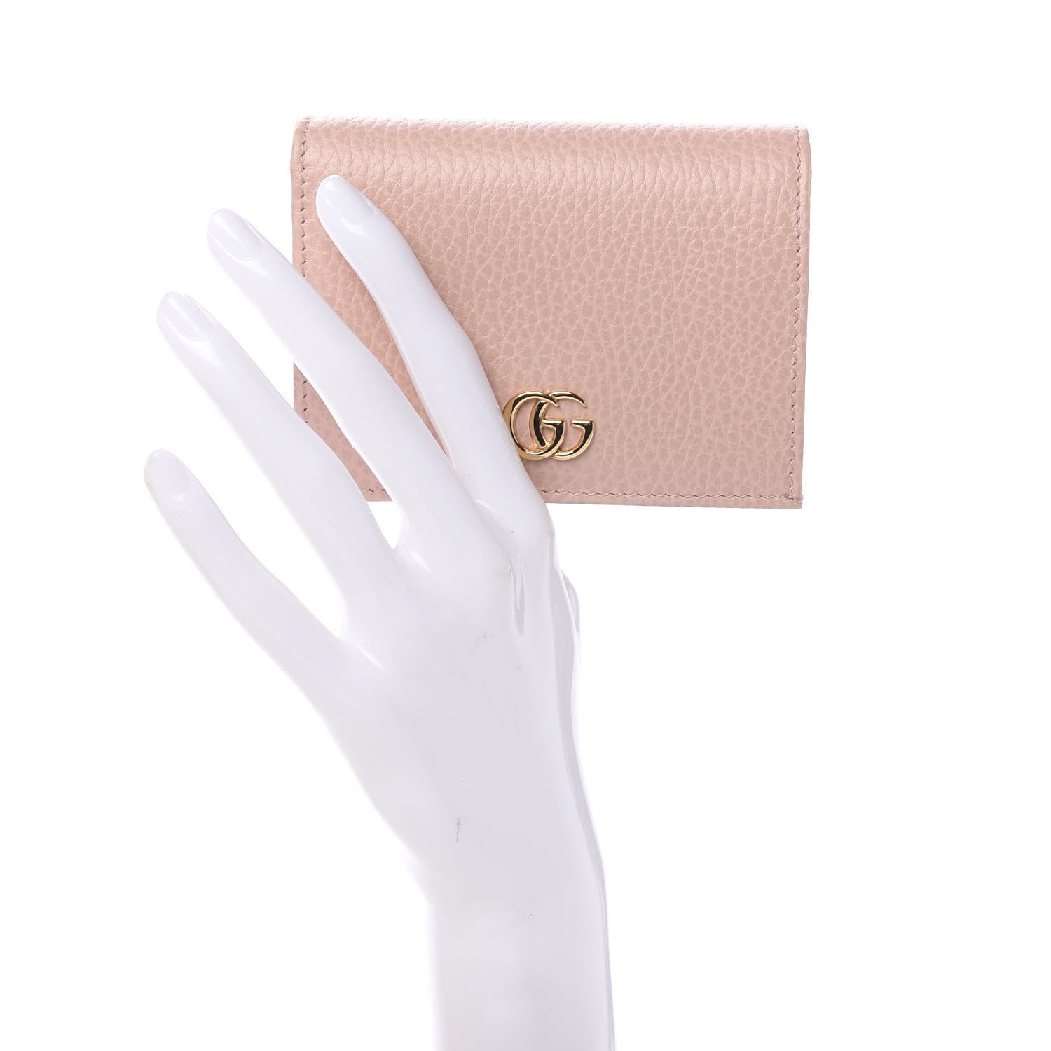 Gucci Dollar Calfskin GG Marmont Card Case Perfect Pink 2 of 8