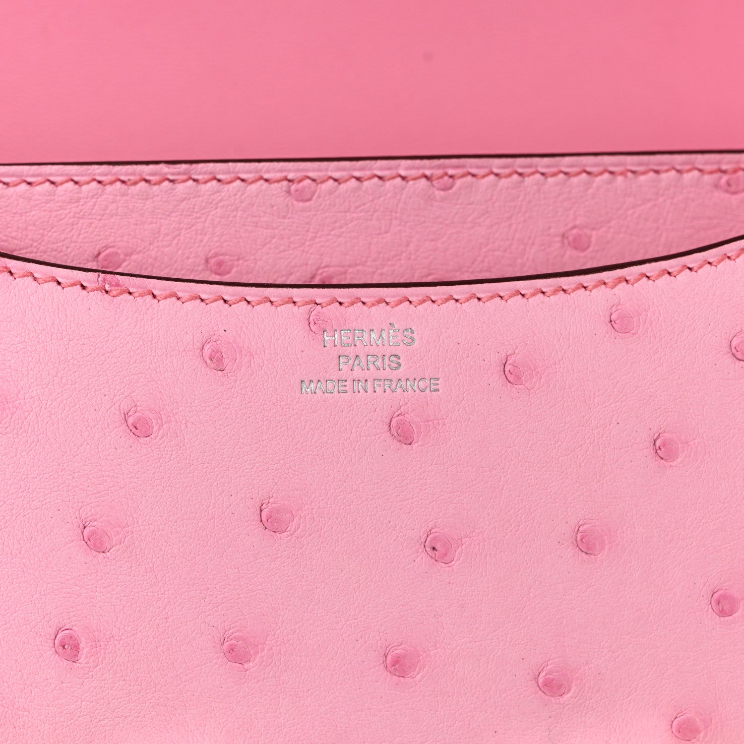 Hermes Ostrich Constance 18 Bubblegum 7 of 12