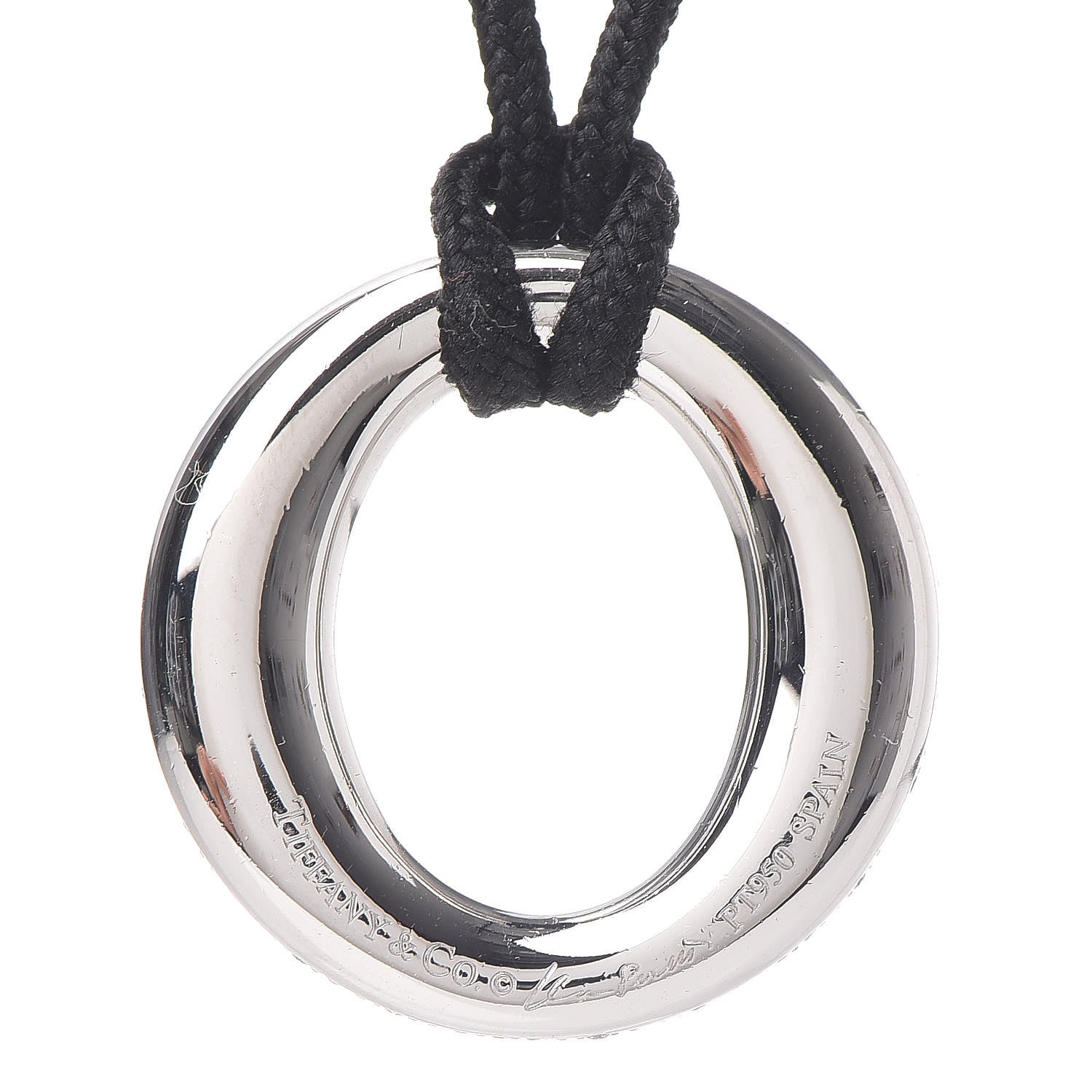 Tiffany Platinum Silk Diamond Small Elsa Peretti Sevillana Pendant Necklace 5 of 6