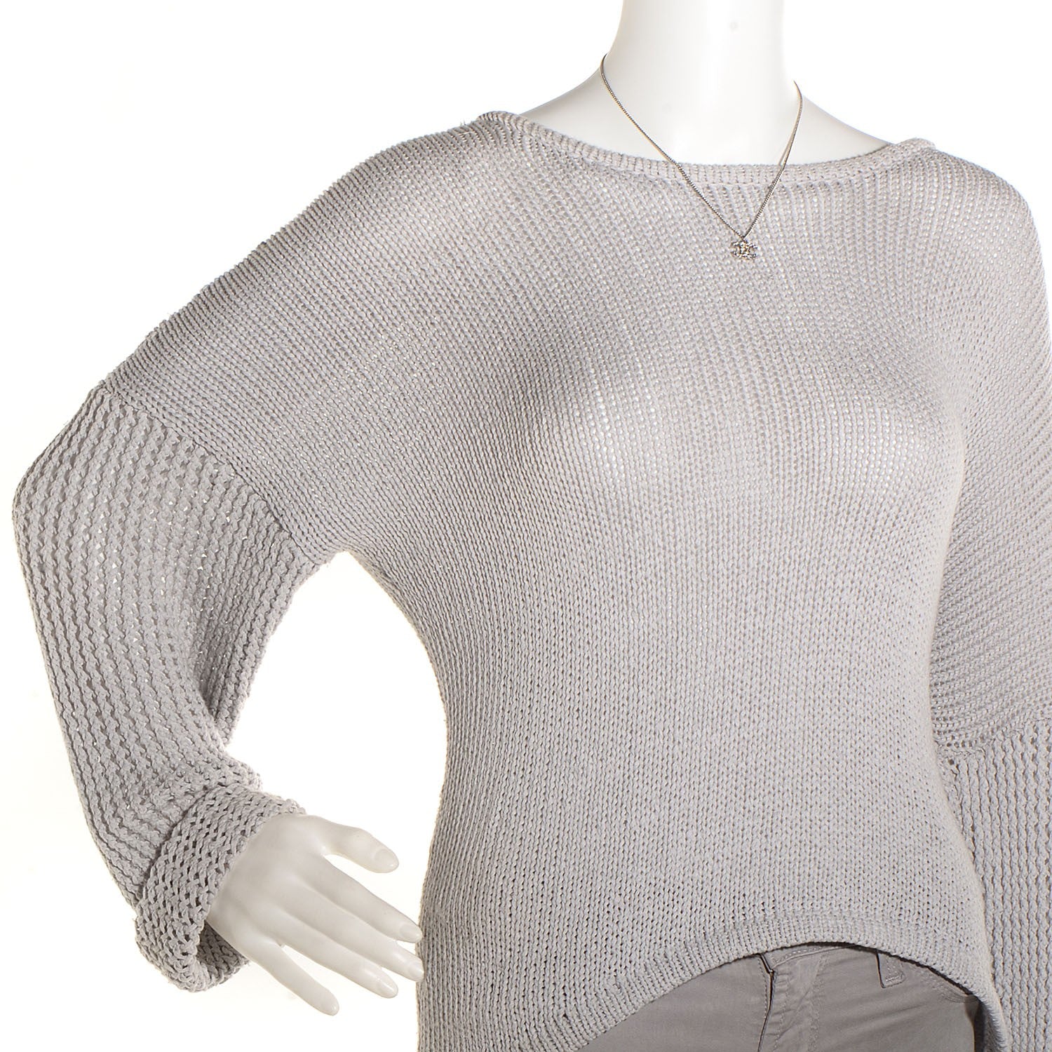 Chanel Crystal CC Timeless Necklace Silver 2 of 5