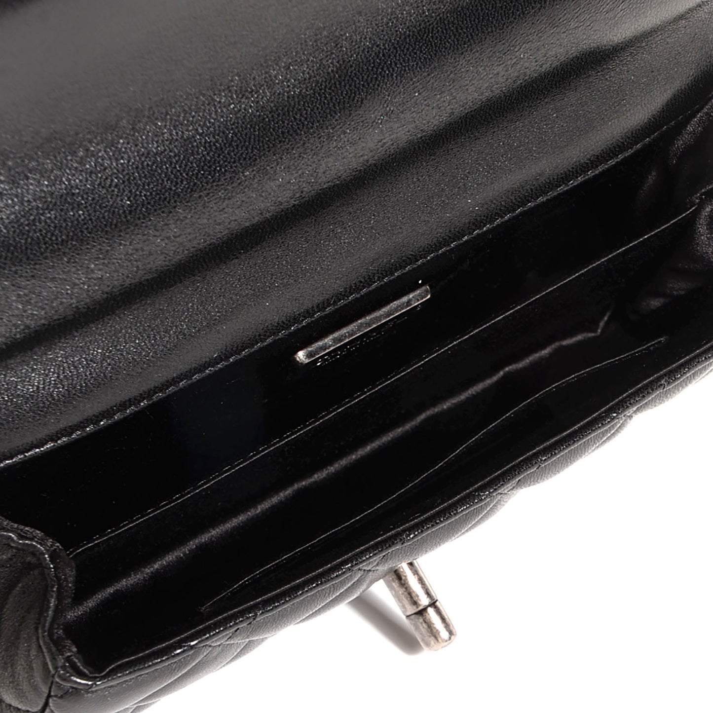 Lambskin Quilted Mini Around the World Flap Black