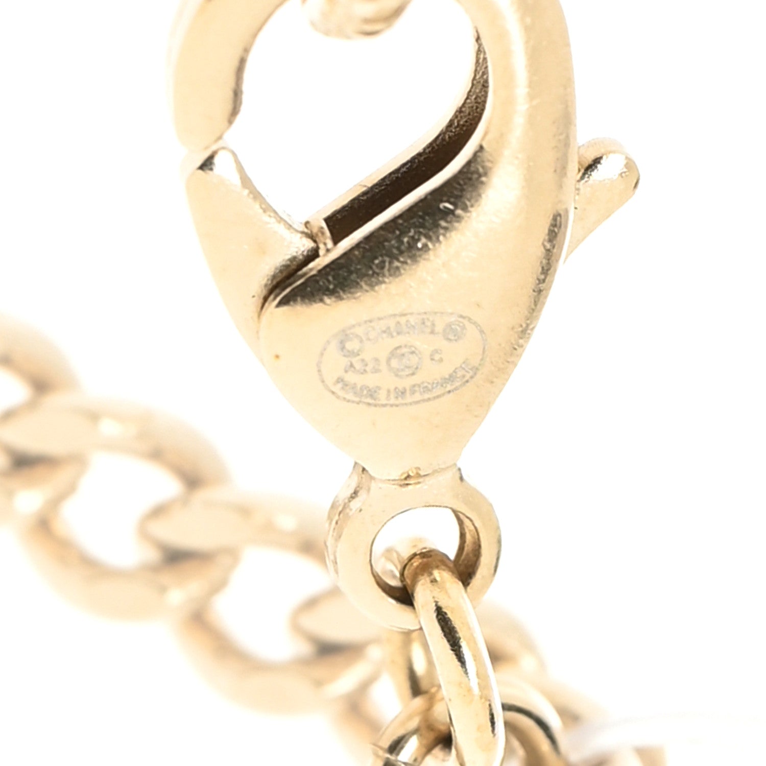 Chanel Crystal Resin CC Perfume Bottle Necklace Gold 3 of 3