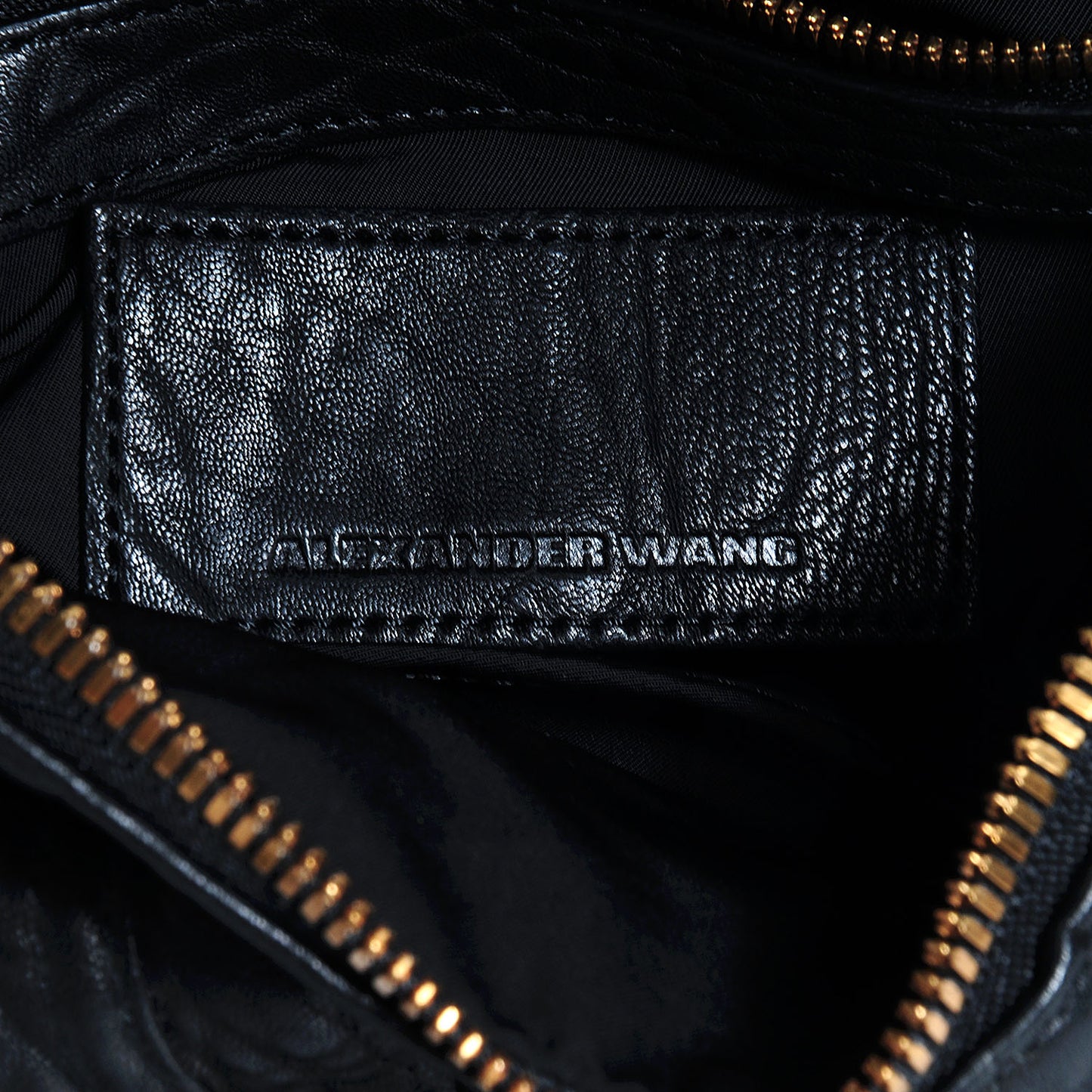 Pebbled Lambskin Rocco Black Antique Brass Hardware