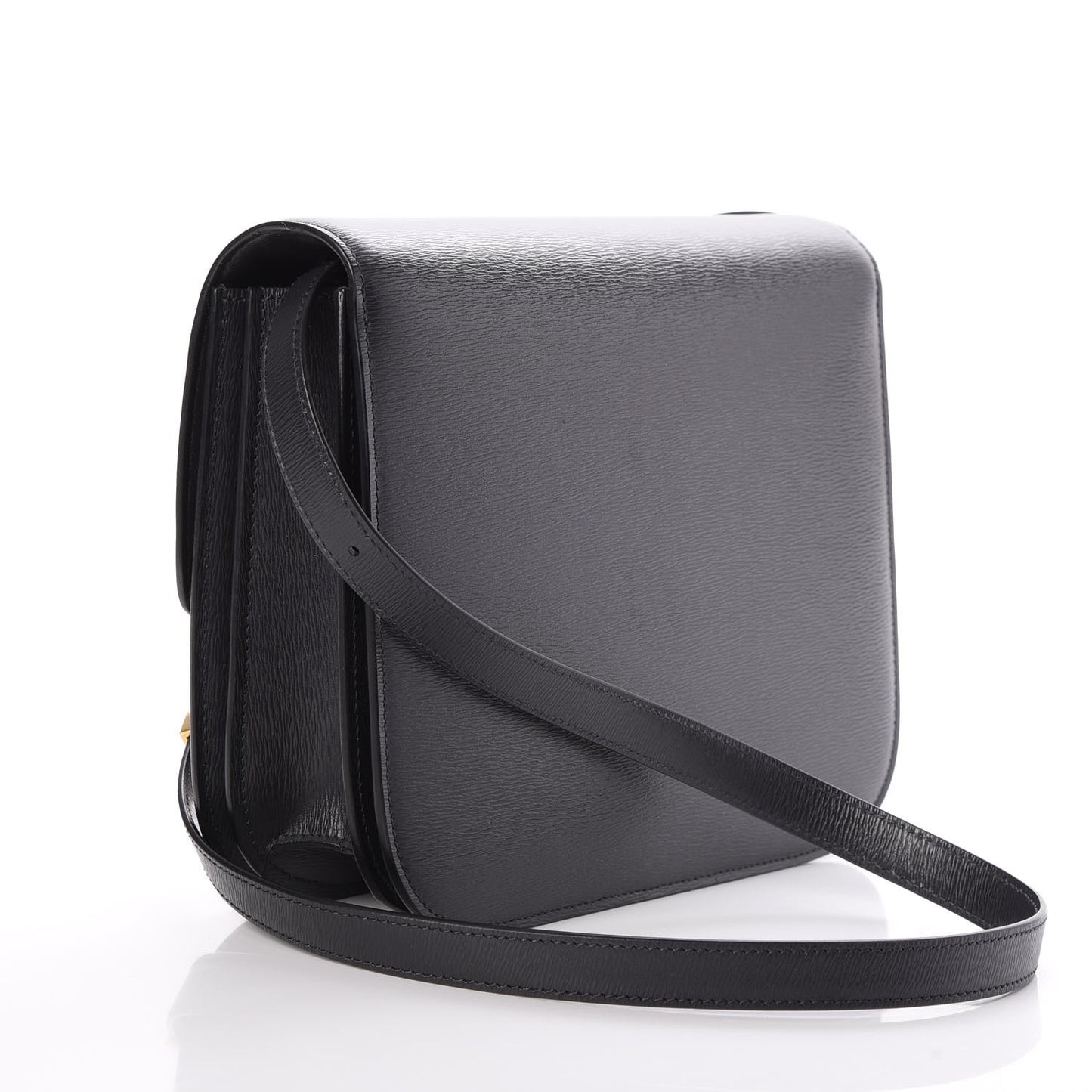 Liege Calfskin Medium Classic Box Flap Bag Black