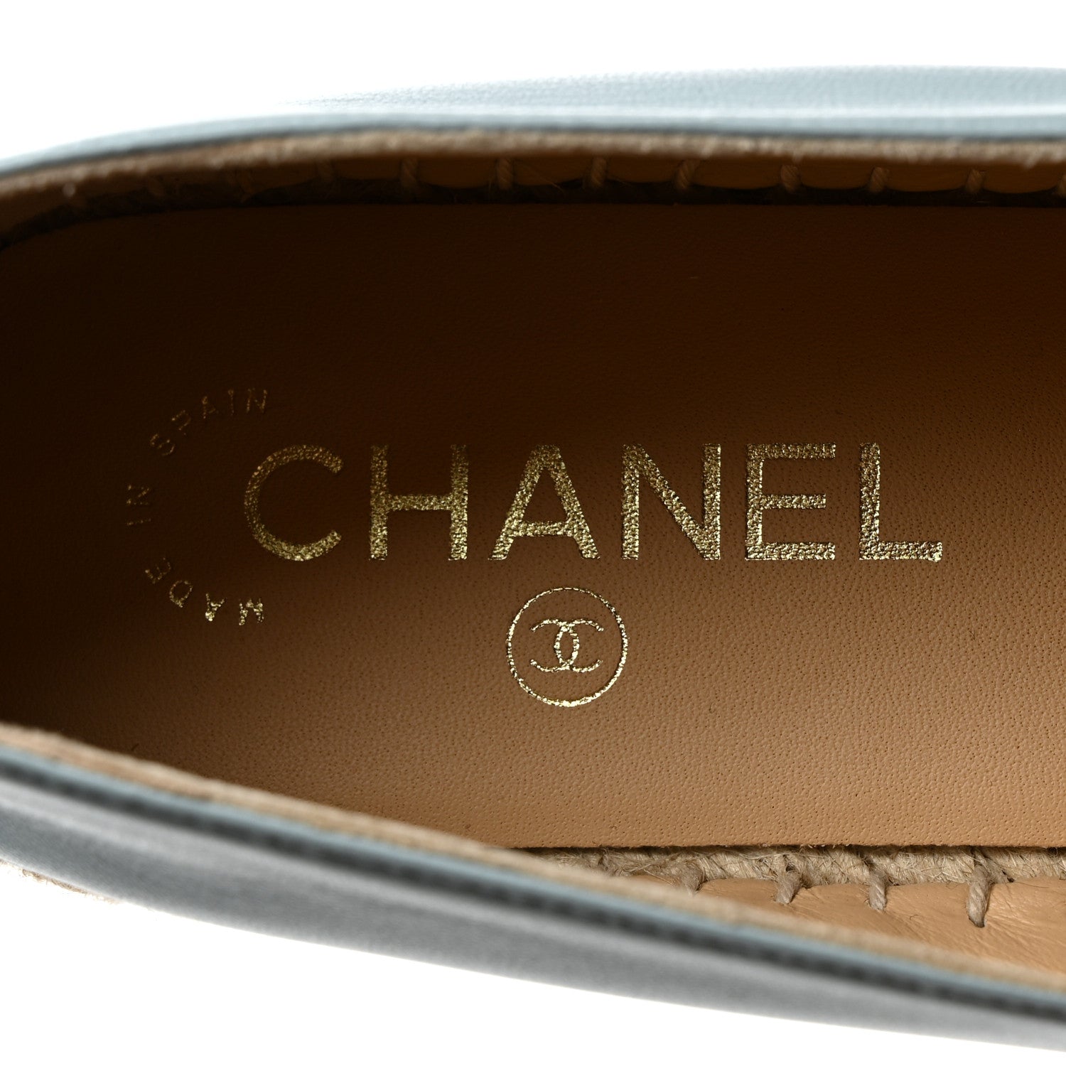 Chanel Lambskin CC Espadrilles 41 Light Blue Black 6 of 9