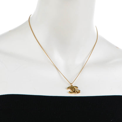 Chanel Enamel CC Camellia Necklace Gold 2 of 5