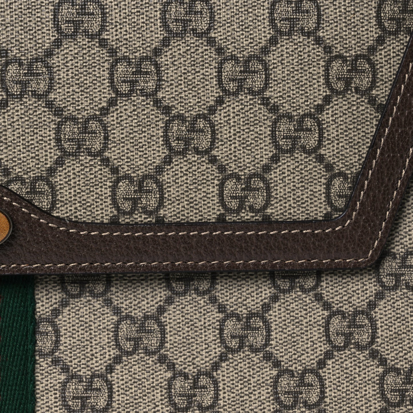 GG Supreme Monogram Web Ophidia Clutch Beige New Acero