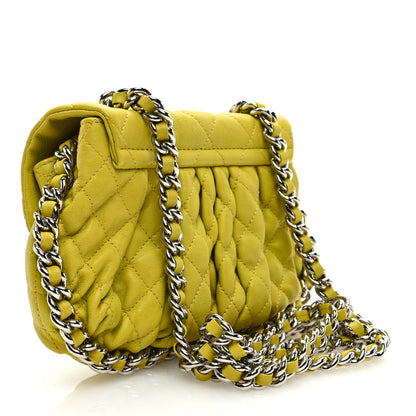Chanel Washed Lambskin Quilted Mini Chain Around Flap Yellow 3 of 10