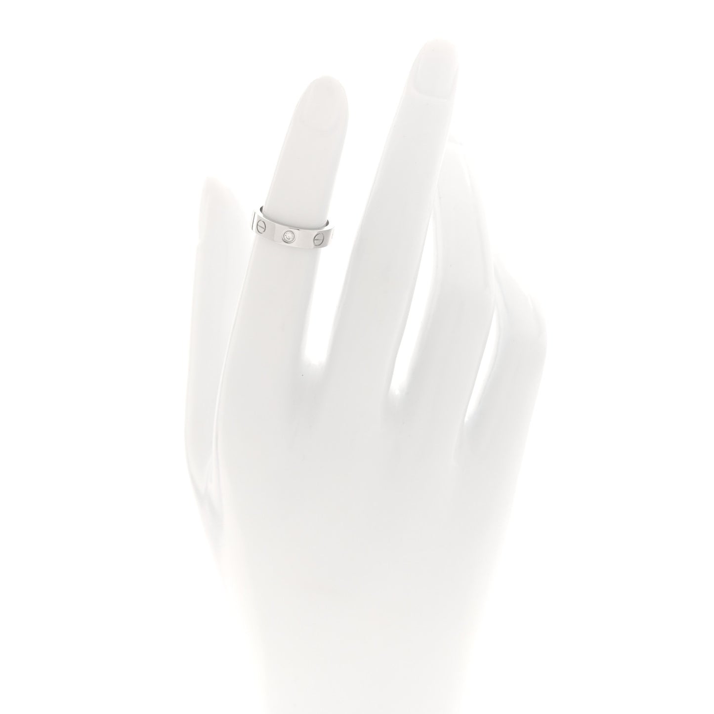 18K White Gold Diamond 4mm LOVE Wedding Band Ring 45 3.25