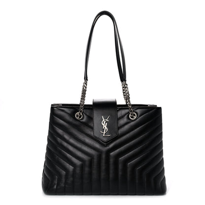 Saint Laurent Calfskin Y Quilted Monogram Large Loulou Shopper Black 1 of 13