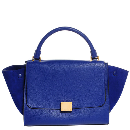 Celine Drummed Calfskin Suede Small Trapeze Indigo 1 of 8