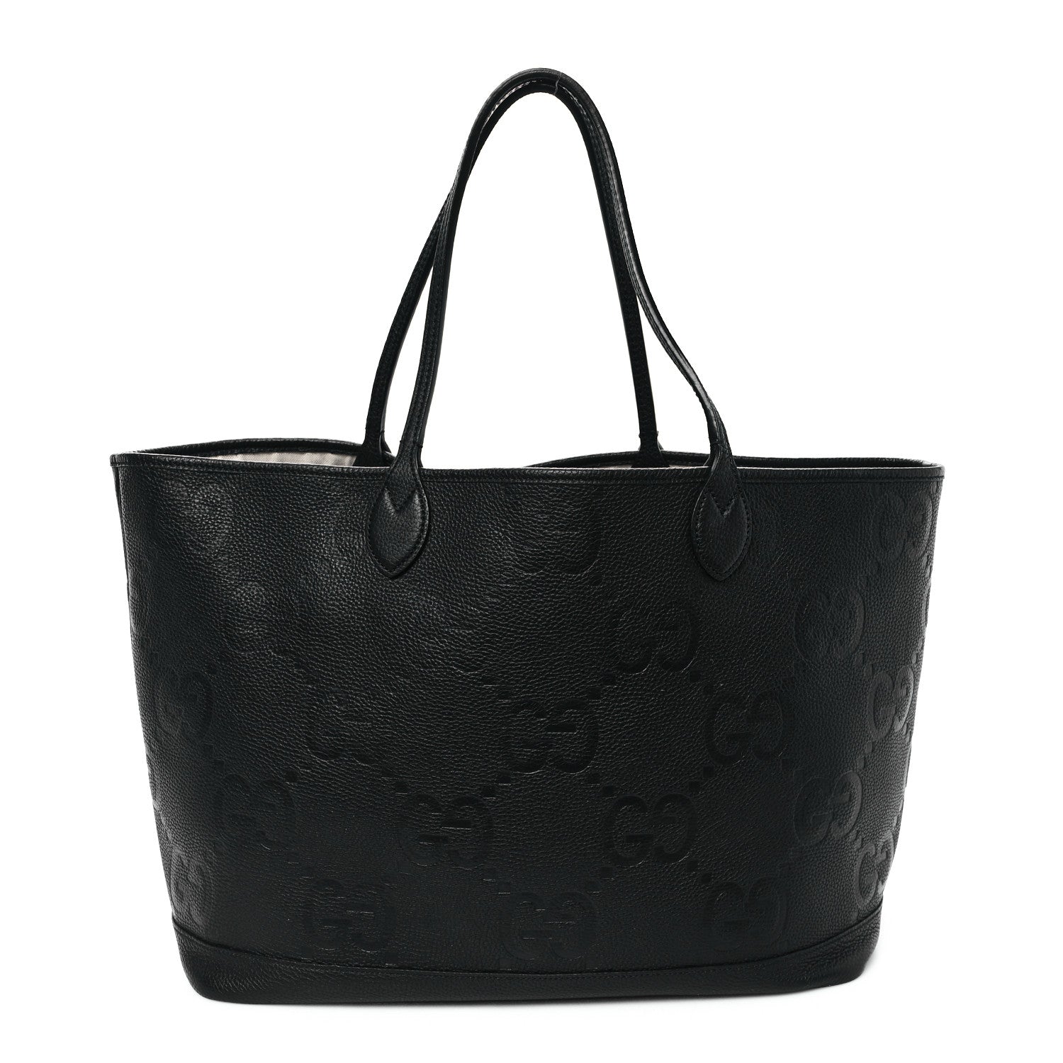 Gucci Monogram Jumbo GG Calfskin Web Large Shopping Tote Black 1 of 12