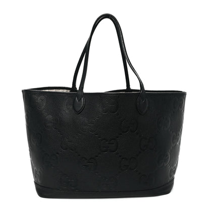Gucci Monogram Jumbo GG Calfskin Web Large Shopping Tote Black 1 of 12