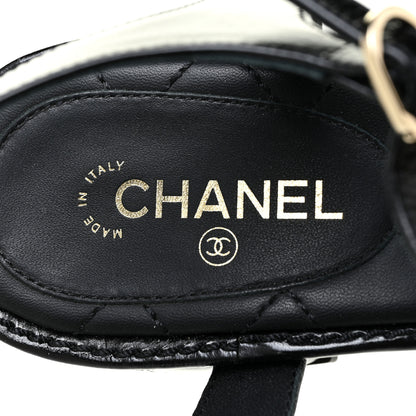 Chanel Calfskin Medallion CC Thong Sandals 39.5 Black 9 of 10