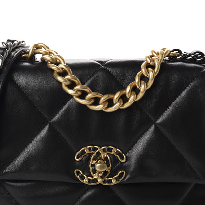 Chanel Lambskin Quilted Medium 19 Flap Black 10 of 10