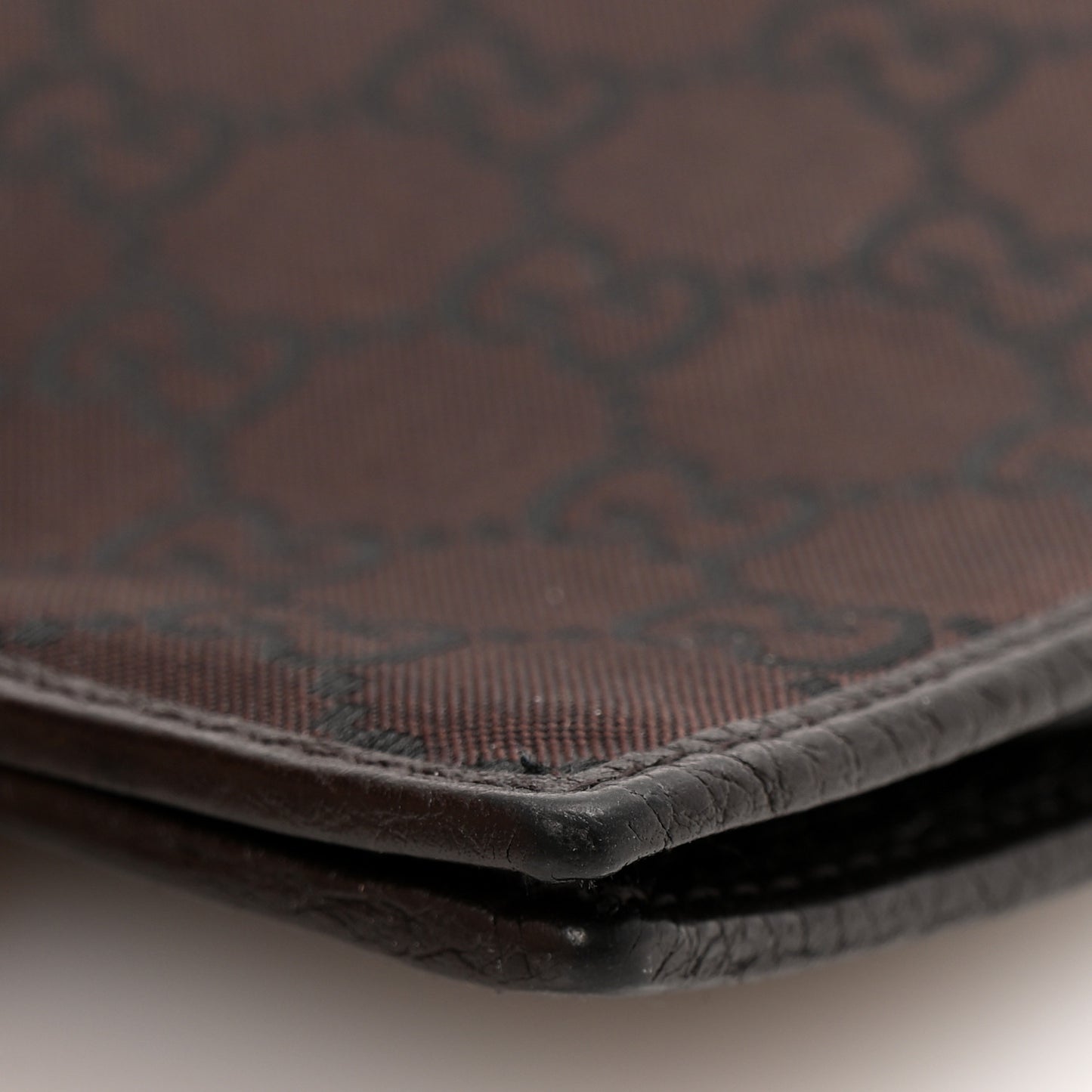 Nylon Monogram Bi-Fold Wallet Brown