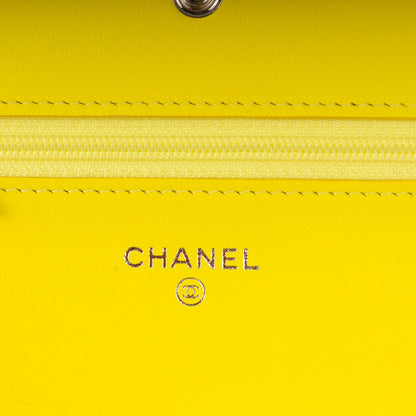 Chanel Patent Quilted Wallet On Chain WOC Light Green 6 of 8