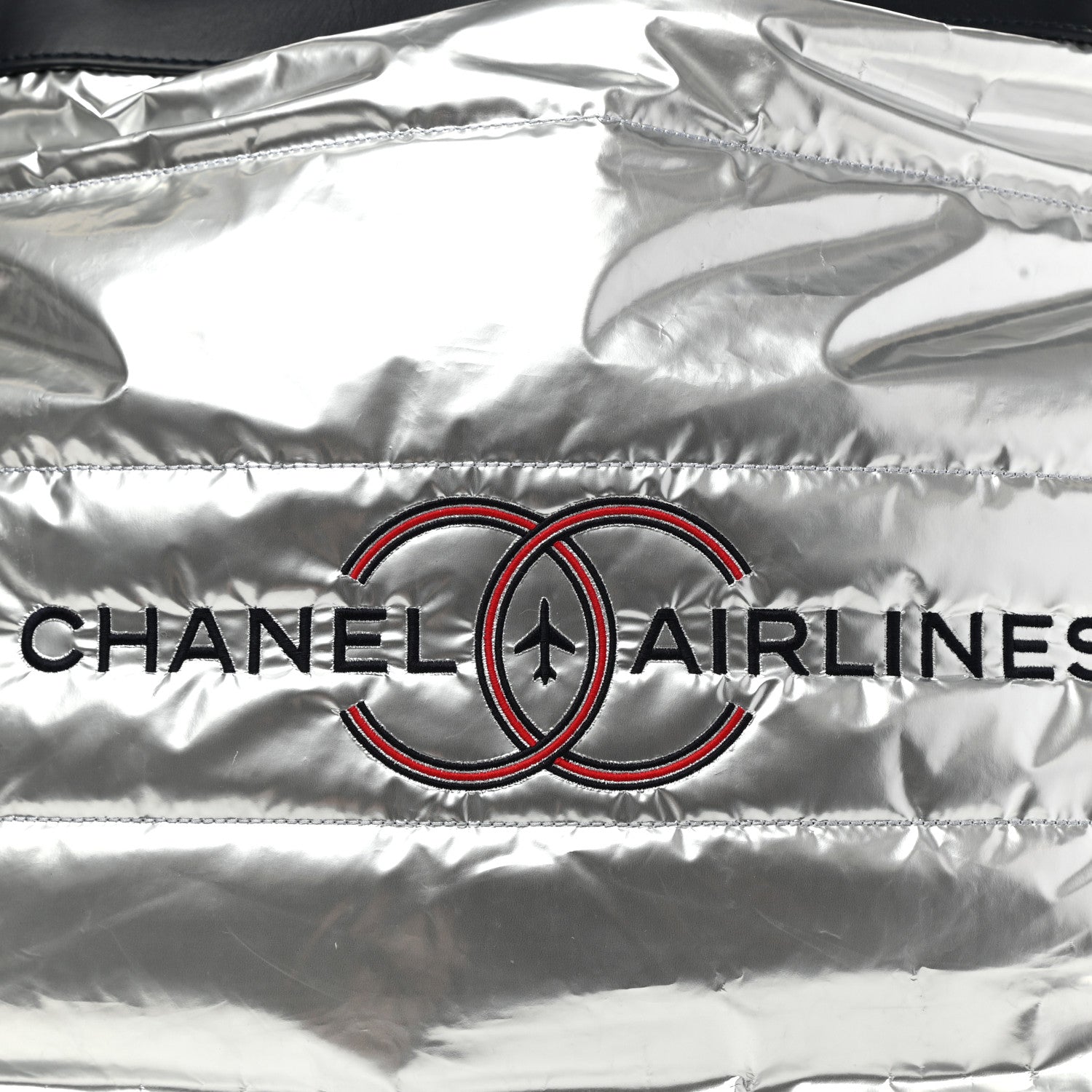 Chanel Reversible Chanel Airlines Tote Silver Navy 10 of 19