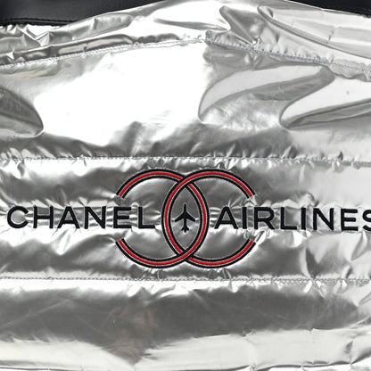 Chanel Reversible Chanel Airlines Tote Silver Navy 10 of 19