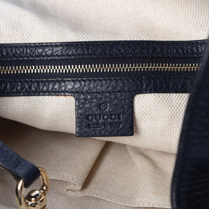 Gucci Pebbled Calfskin Large Soho Shoulder Bag Blue 6 of 9