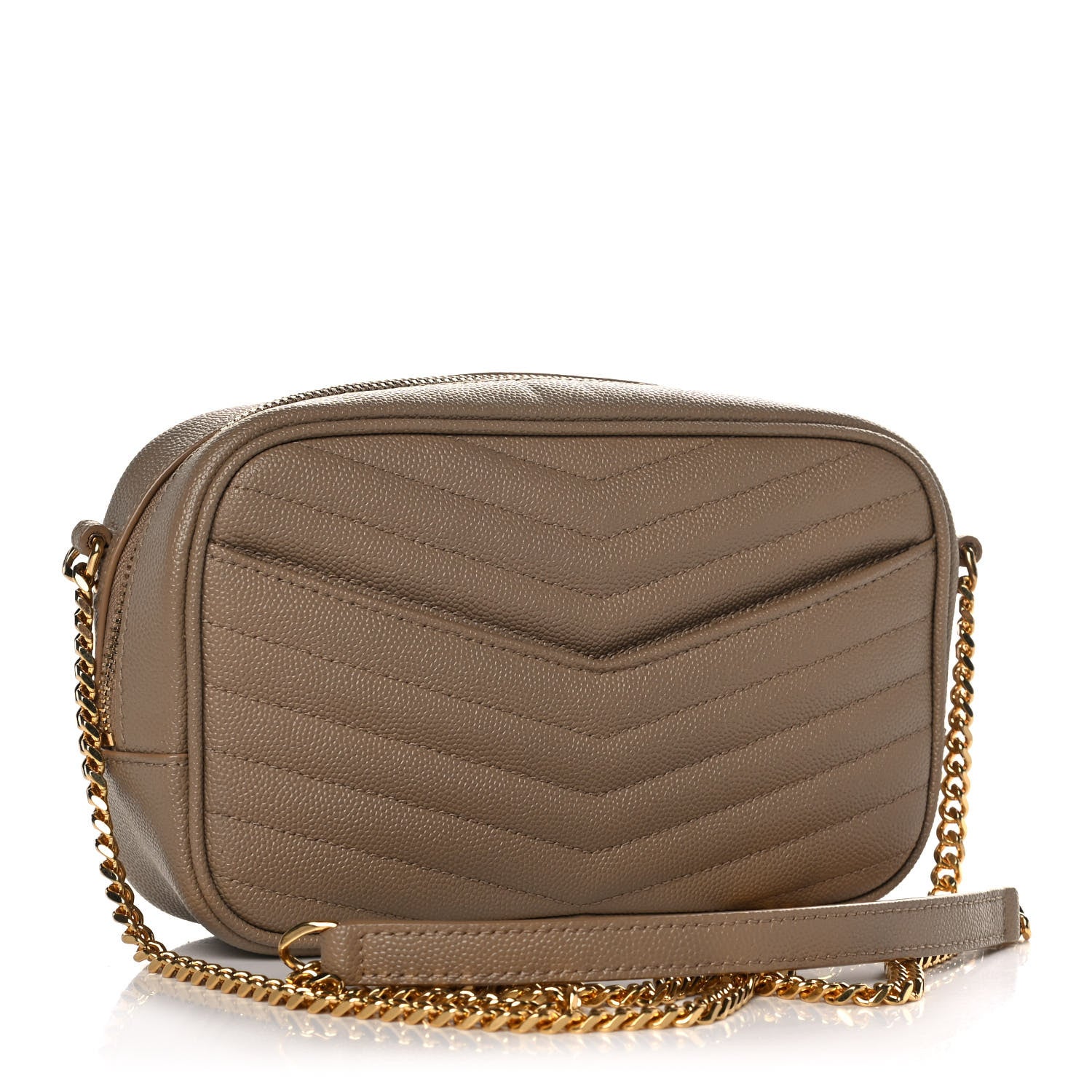 Saint Laurent Grain De Poudre Matelasse Monogram Mini Lou Camera Bag Gold Sand 2 of 12