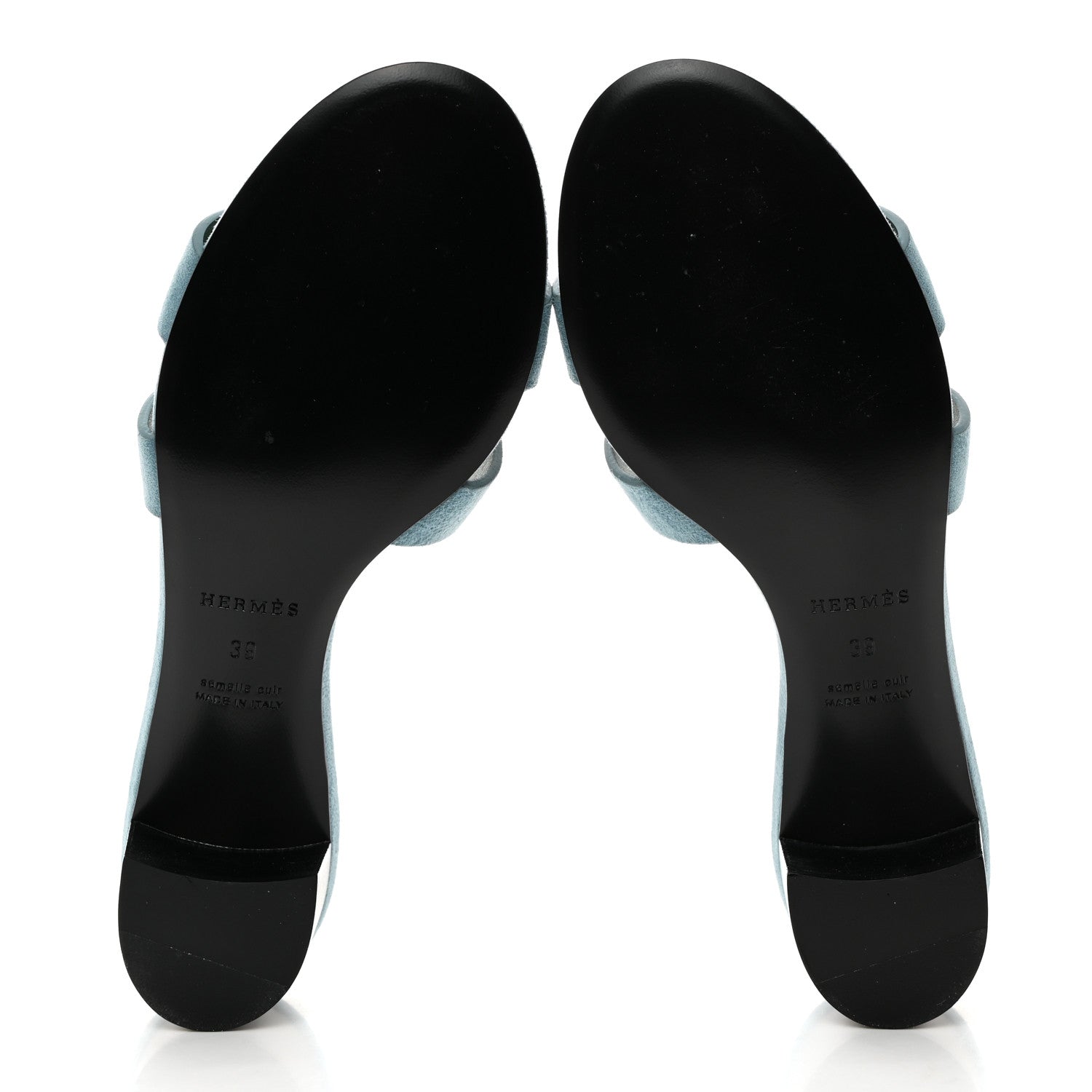 Hermes Suede Goatskin Oasis Sandals 39 Vert D'eau Vert Anglais 5 of 9