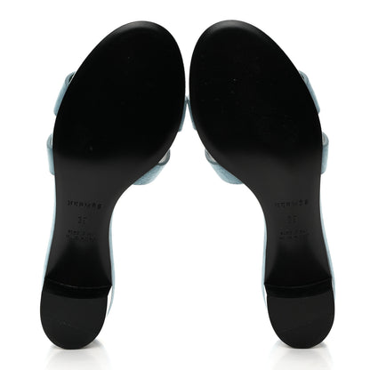 Hermes Suede Goatskin Oasis Sandals 39 Vert D'eau Vert Anglais 5 of 9