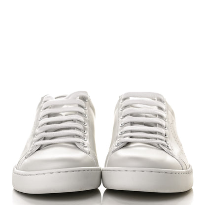 Gucci Calfskin Interlocking G Perforated Womens Ace Sneakers 35.5 White Hibiscus Red 2 of 9