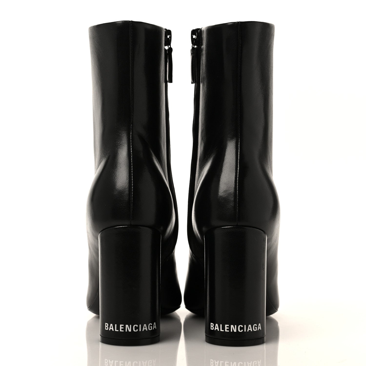 Balenciaga Shiny Sheepskin 20mm Oval Booties 35 Black 5 of 8