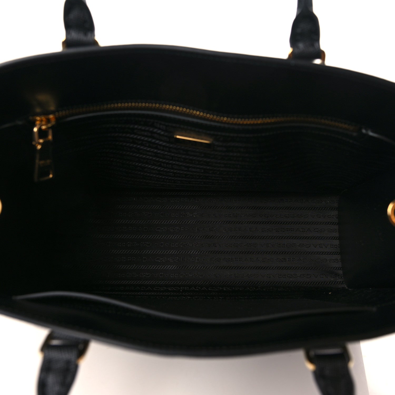 Prada Saffiano Lux Logo Embossed Large Shoulder Tote Handbag Black 5 of 11