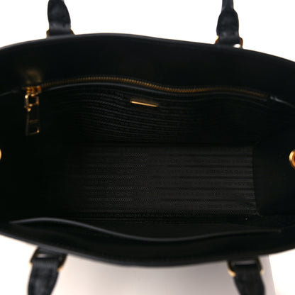 Prada Saffiano Lux Logo Embossed Large Shoulder Tote Handbag Black 5 of 11