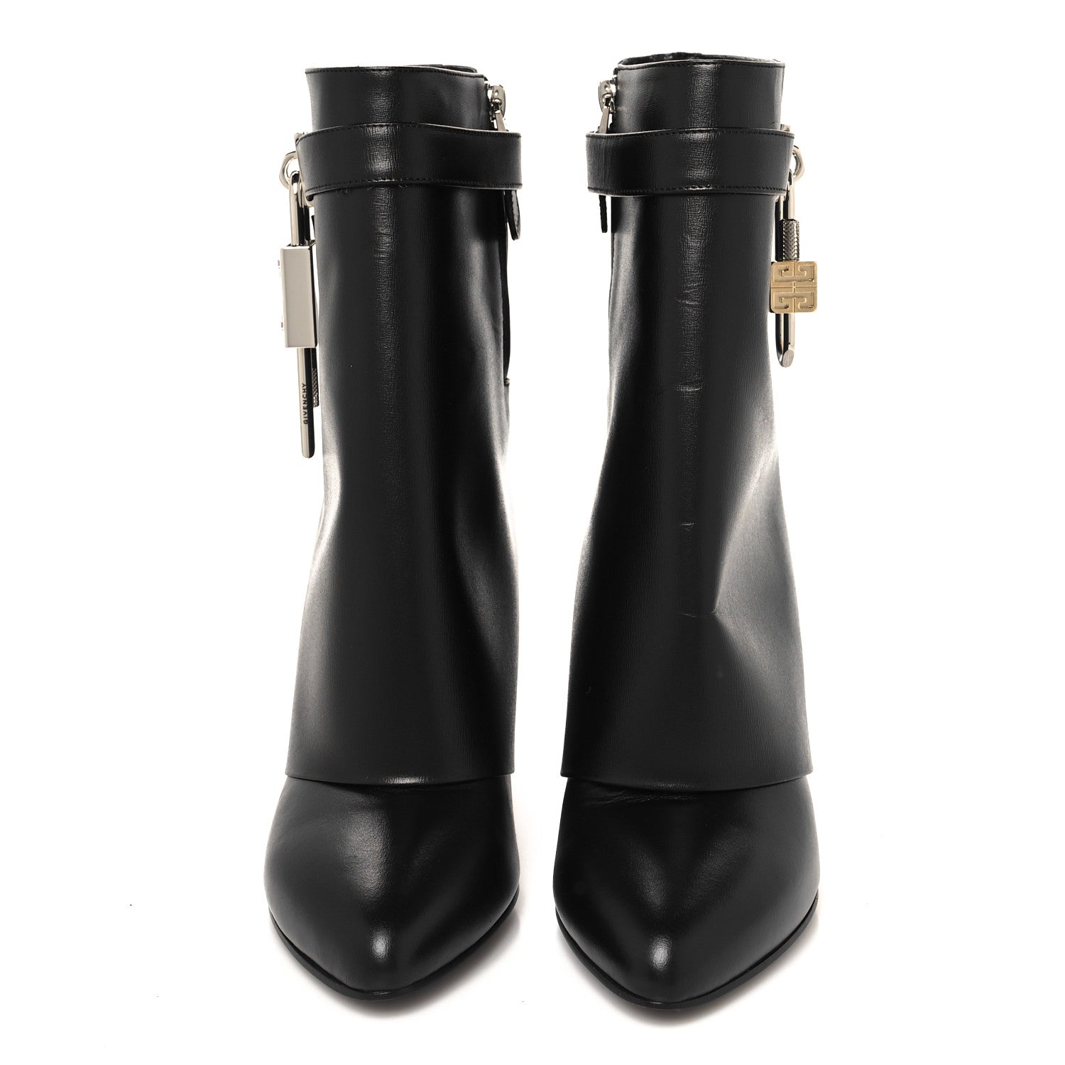 Givenchy Calfskin Shark Lock Ankle Boots 37 Black 2 of 9