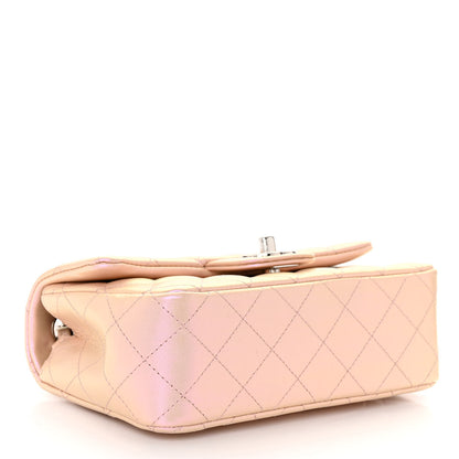 Chanel Iridescent Calfskin Quilted Mini Rectangular Flap Pink 4 of 10