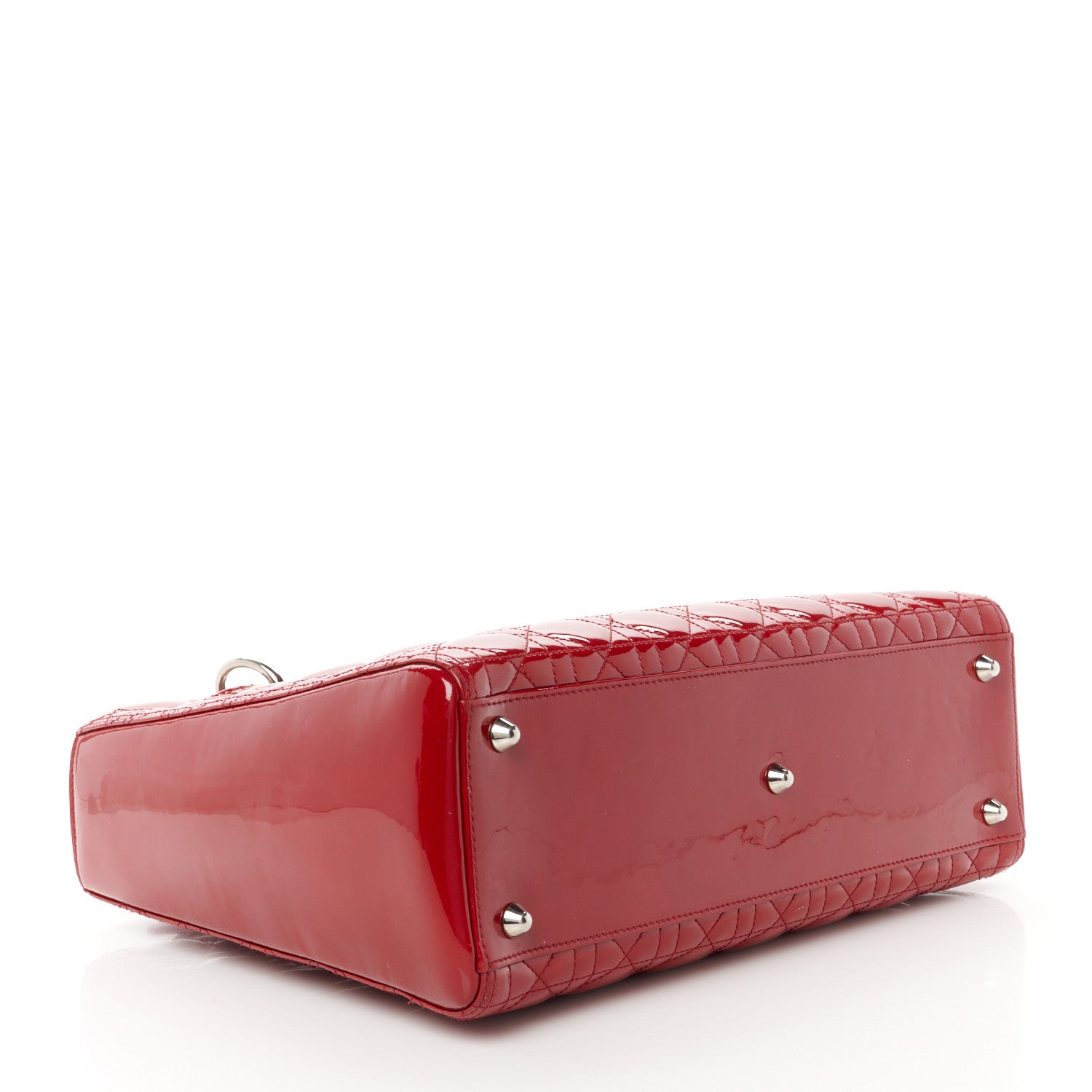 Christian Dior Patent Cannage Large Lady Dior Red 4 of 10