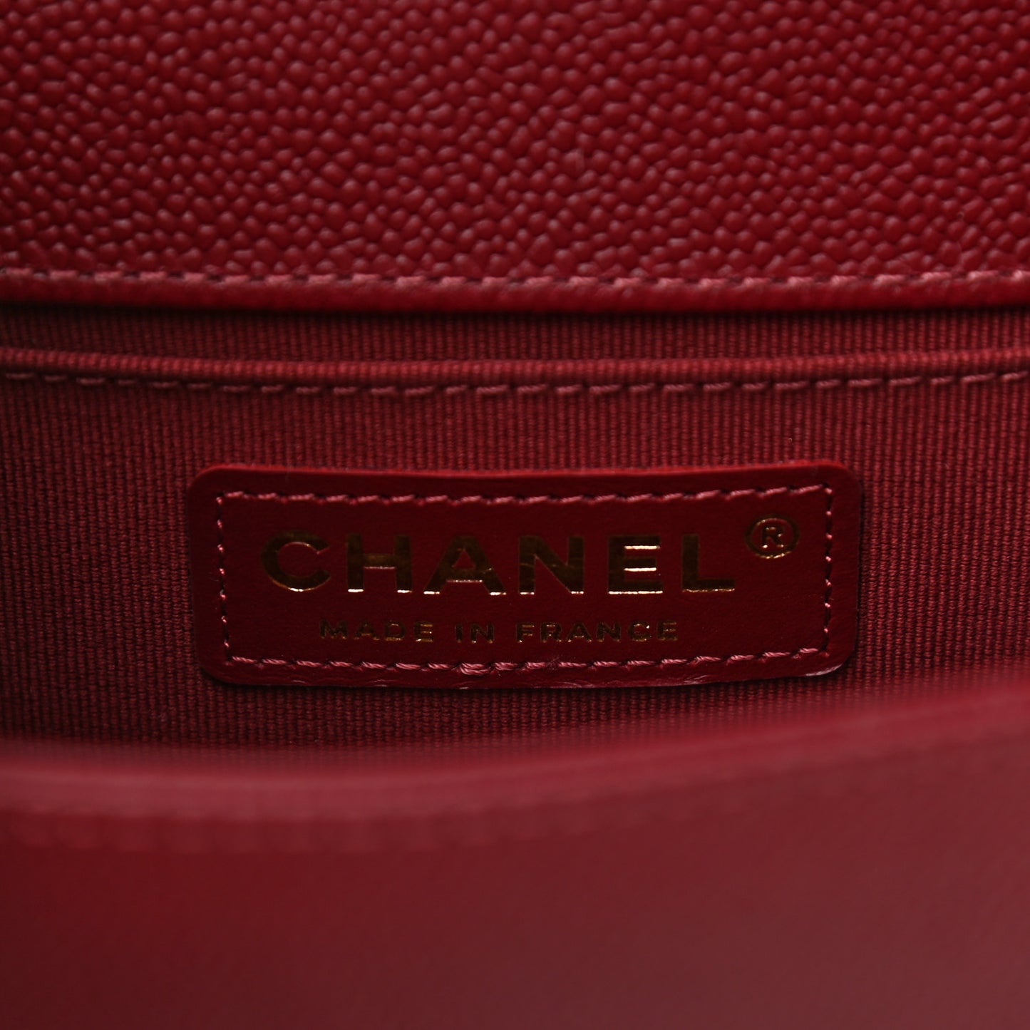 Caviar Quilted Small Boy Flap Burgundy