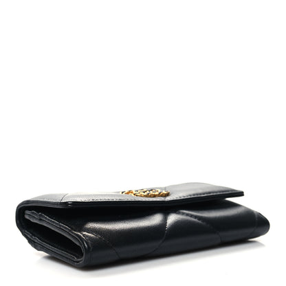Chanel Lambskin Quilted Chanel 19 Flap Wallet Black 4 of 10