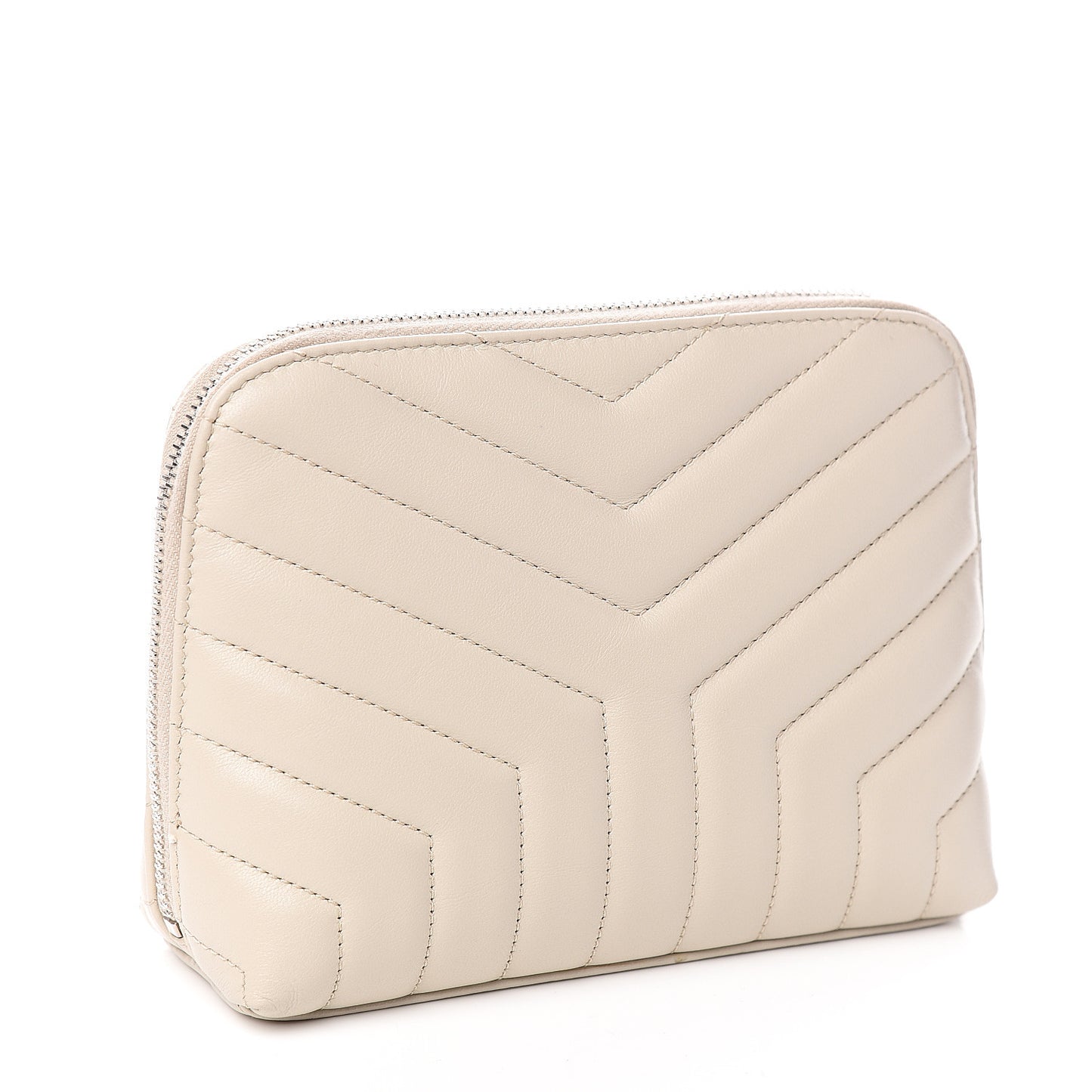 Lambskin Matelasse Cosmetic Case Ivory