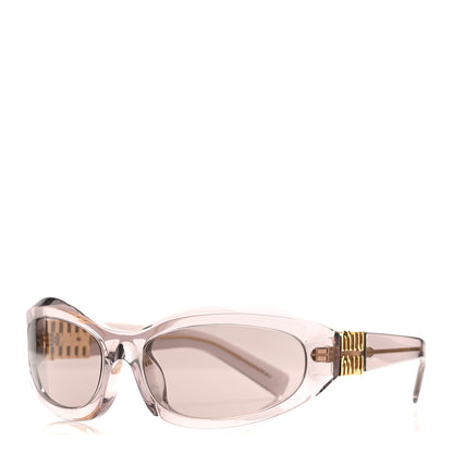 Miu Miu Transparent Acetate Oval Sunglasses SMU14Z Purple 1 of 8