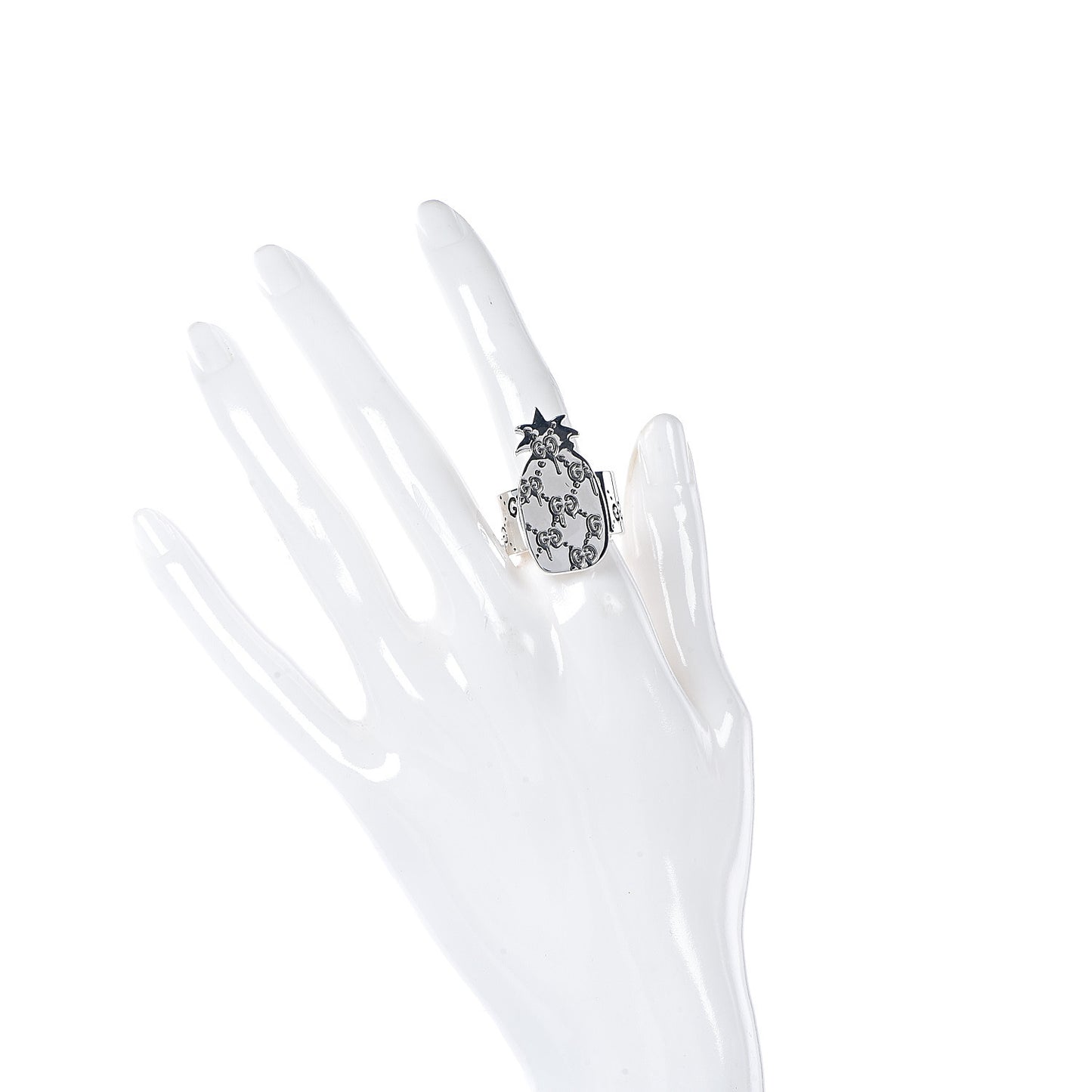 Sterling Silver GucciGhost Pineapple Ring 50 5.5