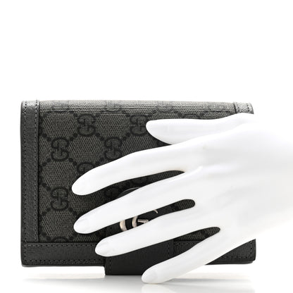 Gucci GG Supreme Monogram Textured Dollar Calfskin Web Ophidia Passport Case Grey 2 of 8