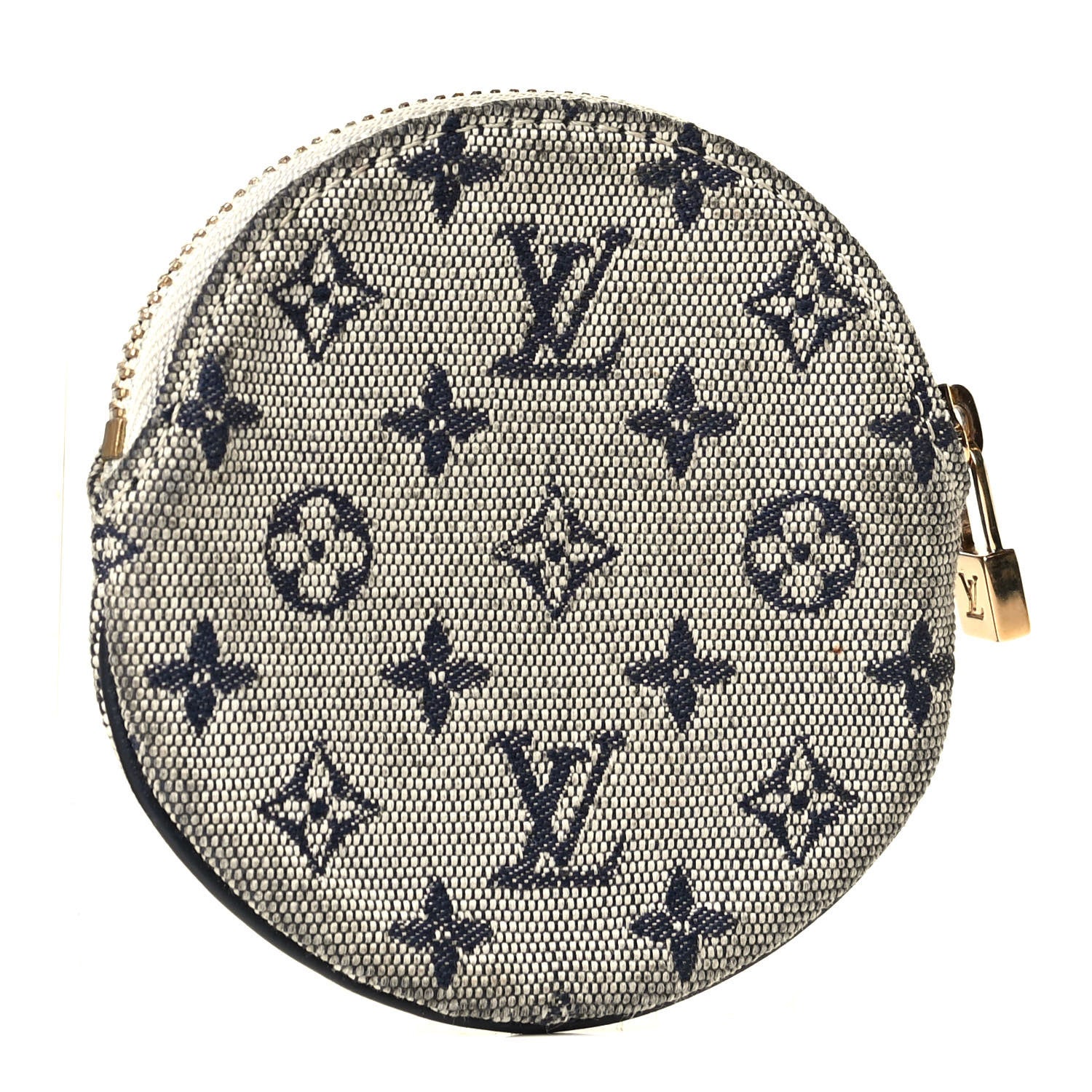 Louis Vuitton Mini Lin Croisette Round Coin Purse Blue 2 of 7