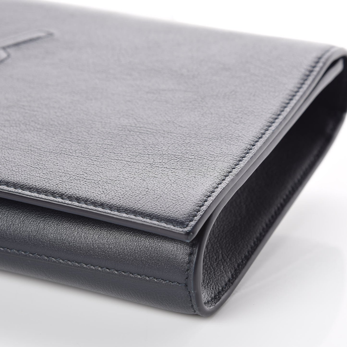Calfskin Monogram Large Belle De Jour Clutch Navy