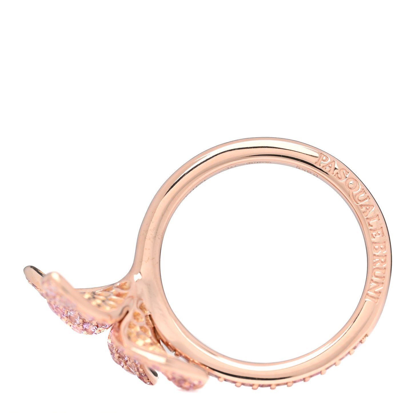 18K Rose Gold Pink Sapphire Petit Garden Ring 54 6.75