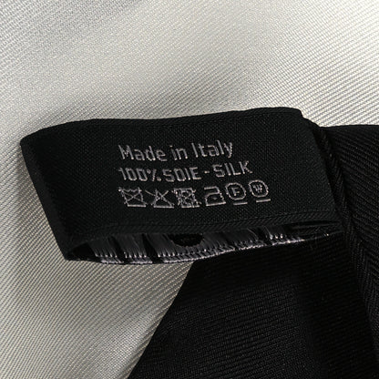 Chanel Silk Coco CC Square Scarf Black Ivory 5 of 6