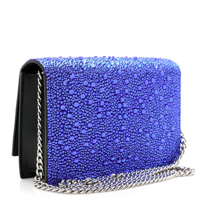 Alexander McQueen Calfskin Crystal Skull Mini Crossbody Bag Electric Blue 3 of 9