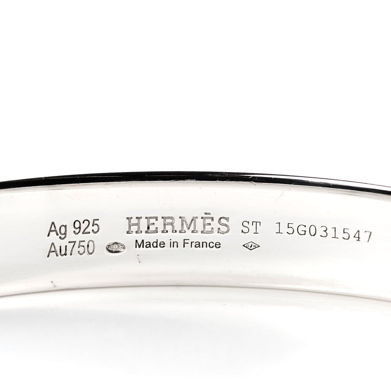 Hermes Sterling Silver 18K Rose Gold PM Collier De Chien Bracelet ST 4 of 4