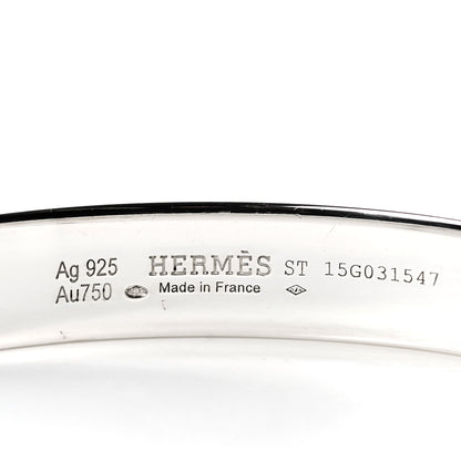 Hermes Sterling Silver 18K Rose Gold PM Collier De Chien Bracelet ST 4 of 4