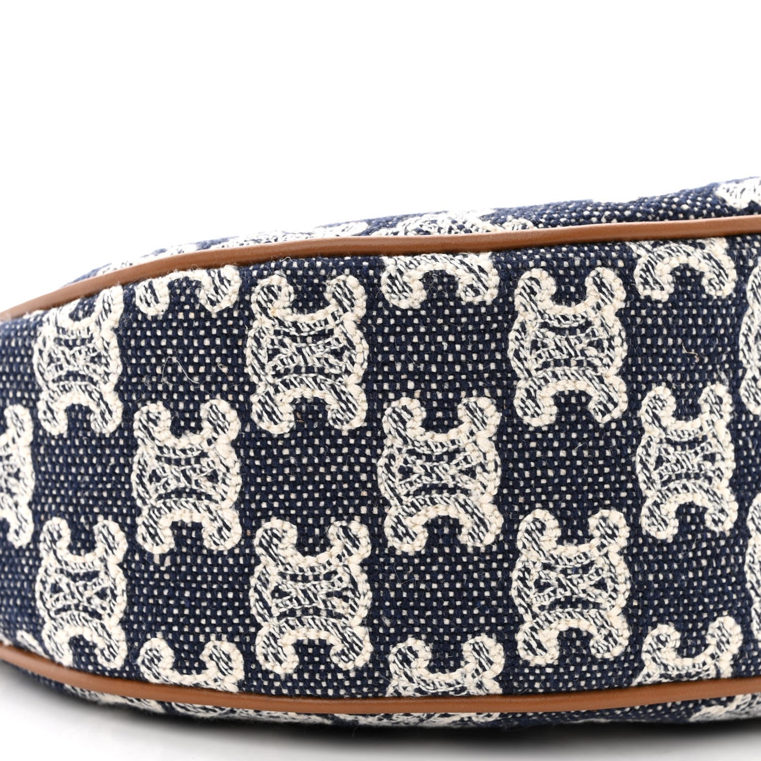 Celine Canvas Calfskin Ava Triomphe Shoulder Bag Blue 10 of 11